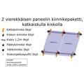 2 vierekkäisen paneelin kiinnikepaketti katkaistulla 2,4m kiskolla
