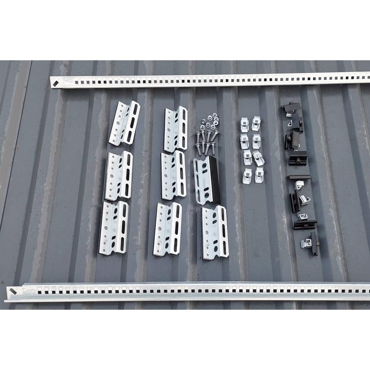 3 vierekkäisen paneelin kiinnikepaketti 3,55m kiskolla