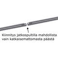 2 vierekkäisen paneelin kiinnikepaketti katkaistulla 2,4m kiskolla